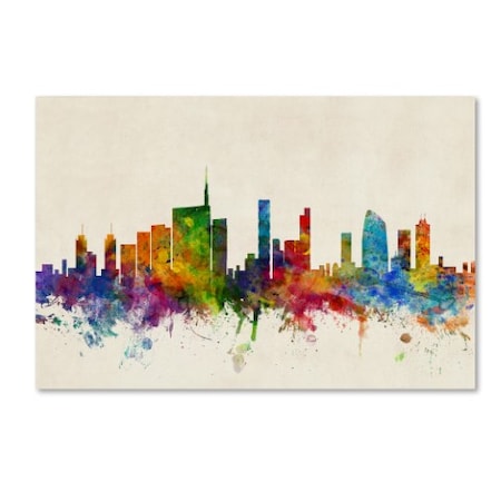 Michael Tompsett 'Milan Italy Skyline Beige' Canvas Art,16x24